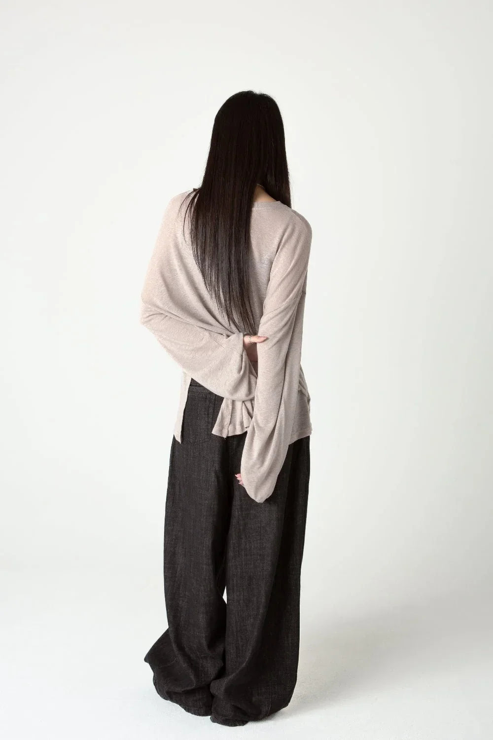 SAERO COLLECTIVE | Myeon Long Sleeve Top | Pink Beige
