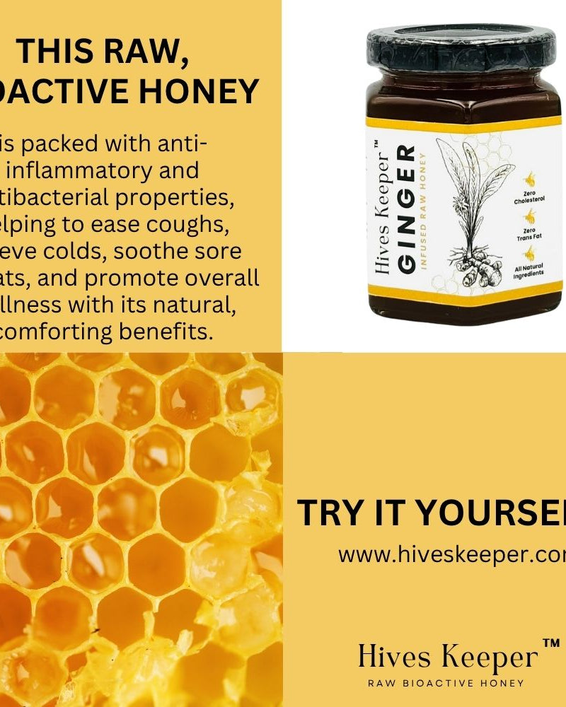 HIVES KEEPER | Infused Raw Honey (with Gift Box) - Ginger Infused Raw Honey