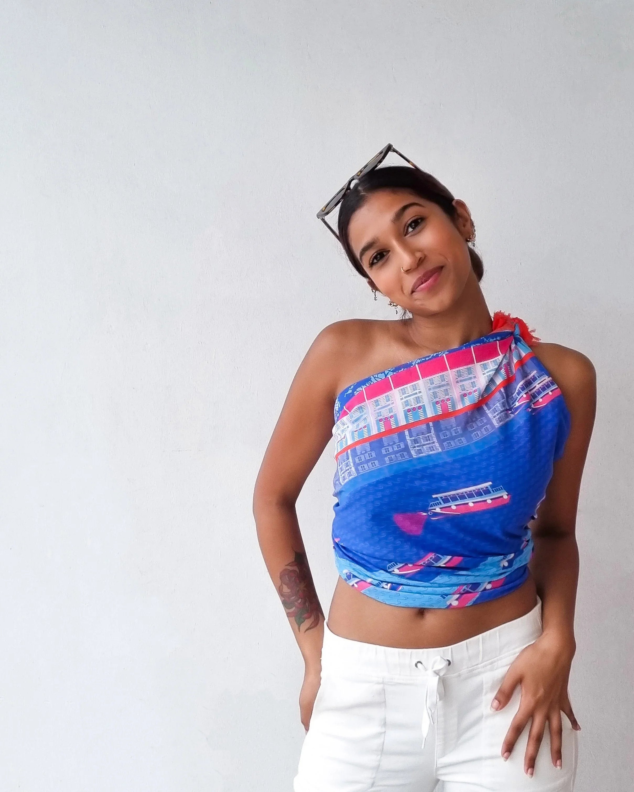 BINARY STYLE | Night At The Singapore Quay Silk Scarf