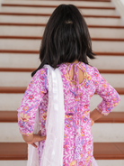 NIMBU | Devi Mauve Girls Handblock Print Kurti Sharara
