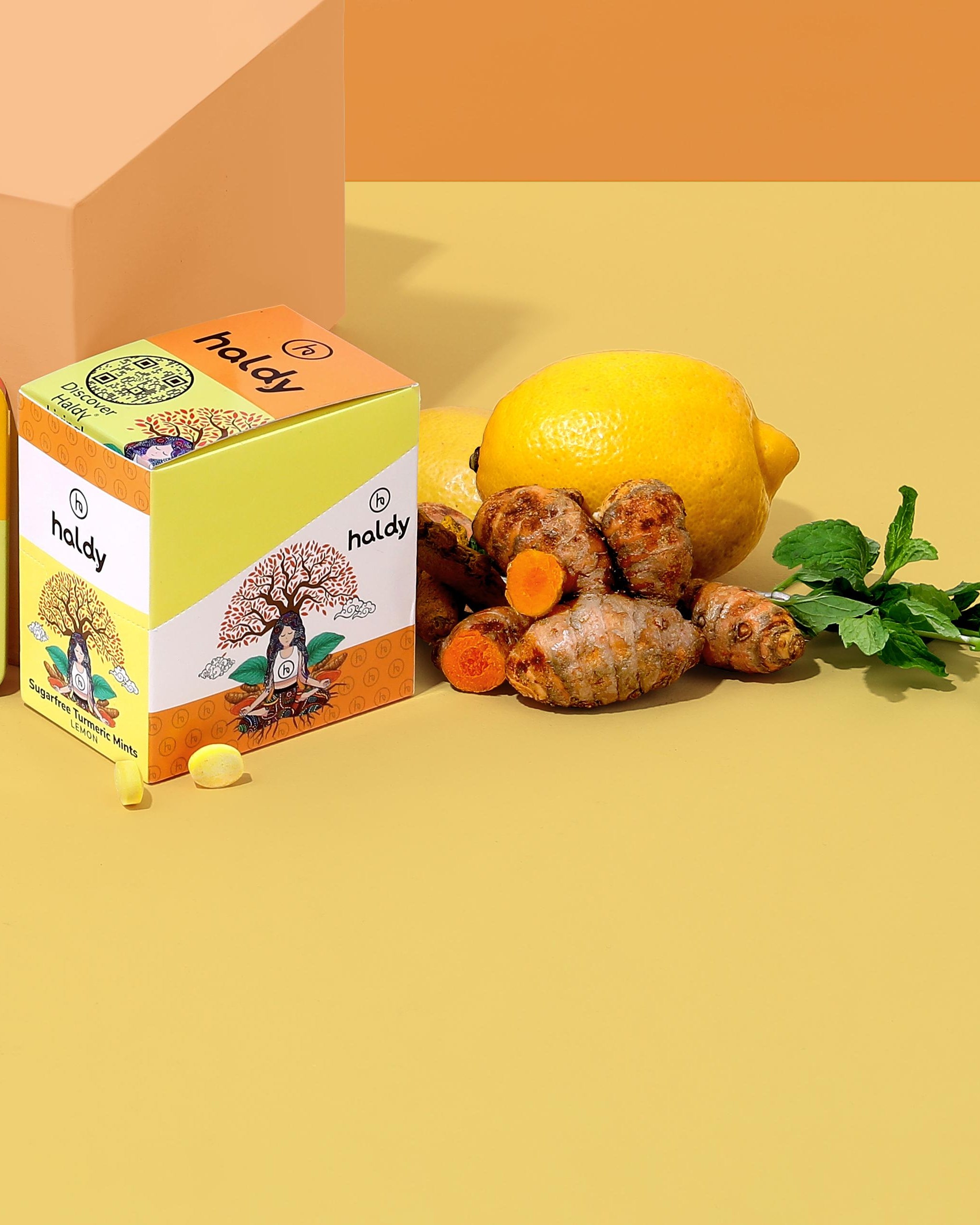 HALDY | Sugarfree Turmeric Mints - Lemon (6-Pack)