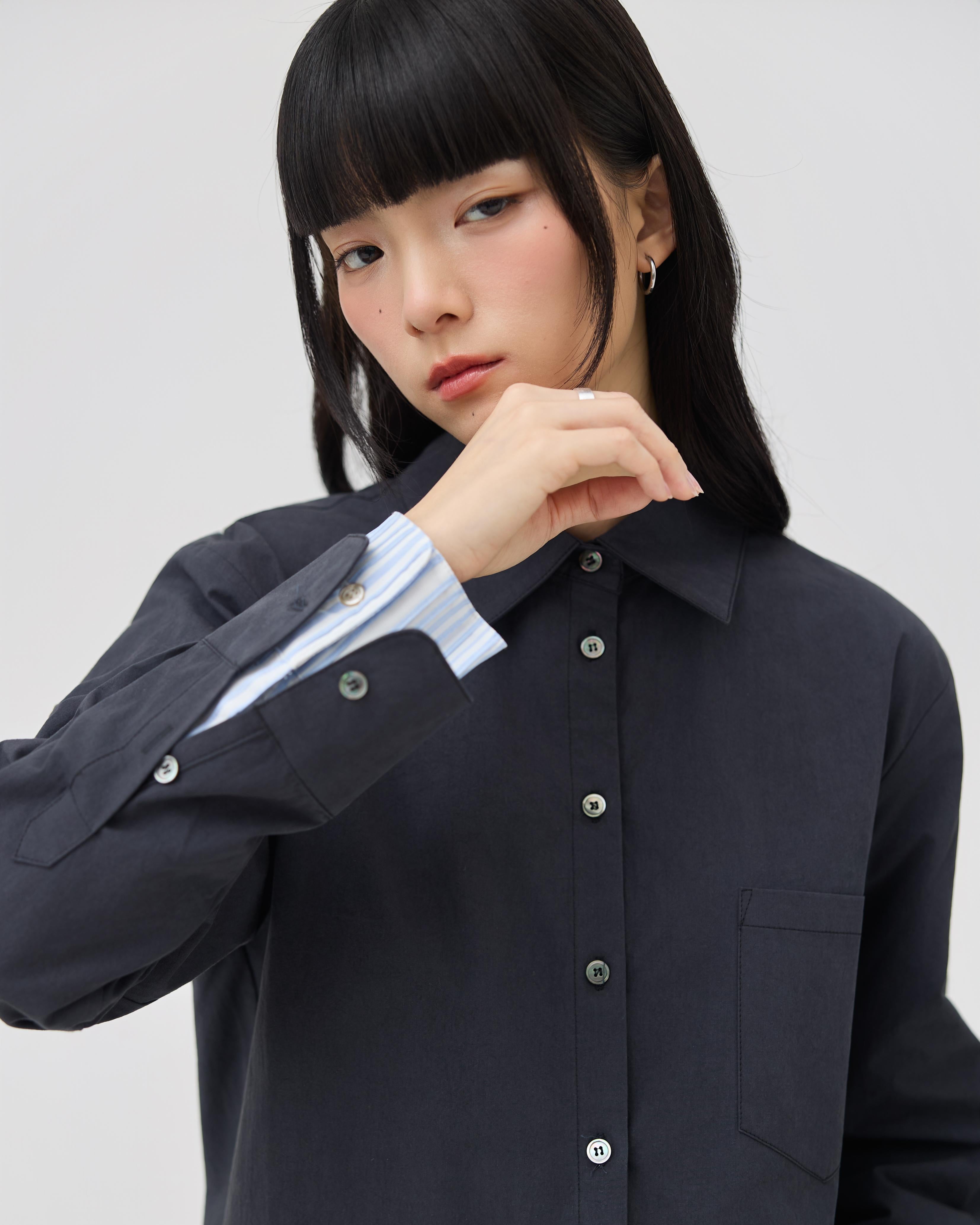 3EIGHTH | Kasane Shirt In Ink Navy