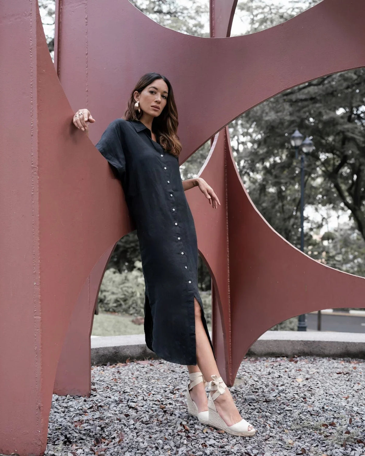 EDITION LIMITEE SINGAPORE | Shirt Dress Long | Black