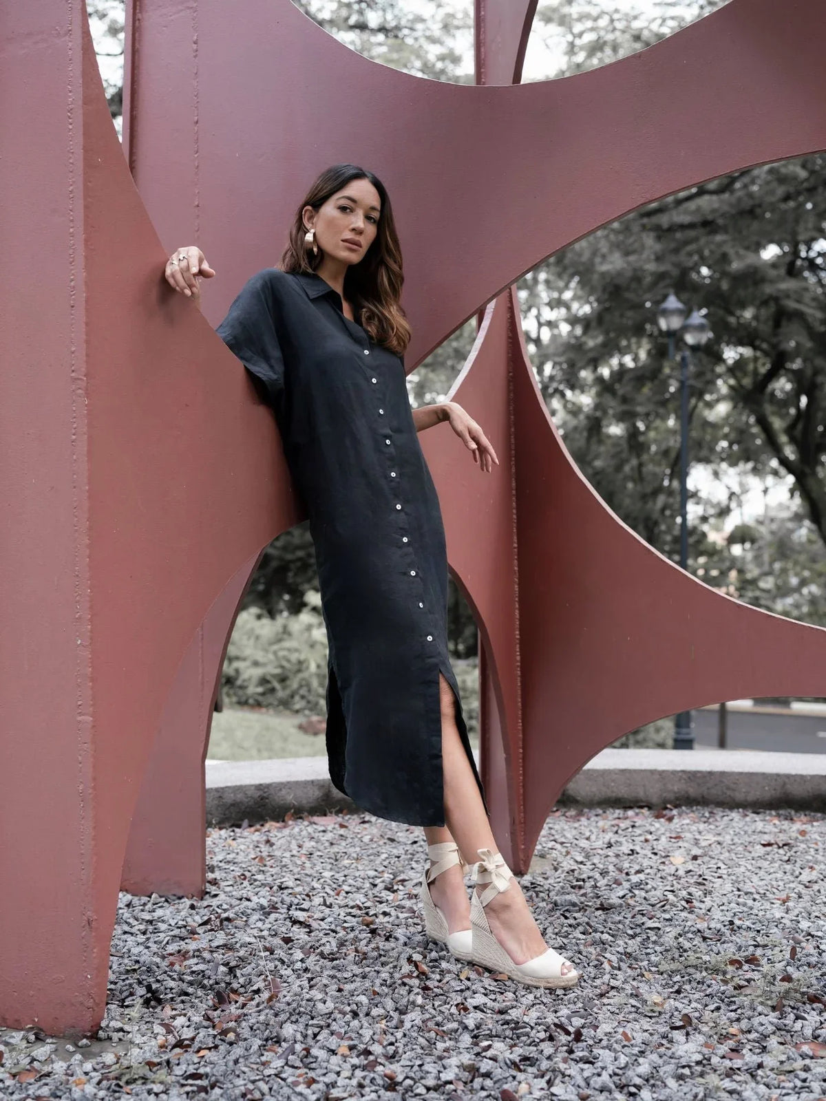 EDITION LIMITEE SINGAPORE | Shirt Dress Long | Black