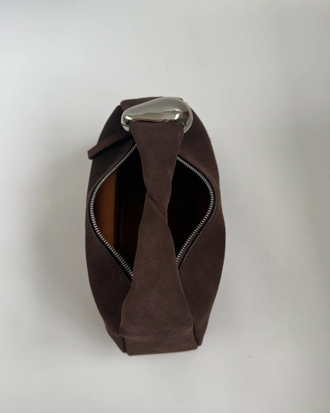 WU HAUS | Orbit Lightweight Suede Coffee Sculptural Bag