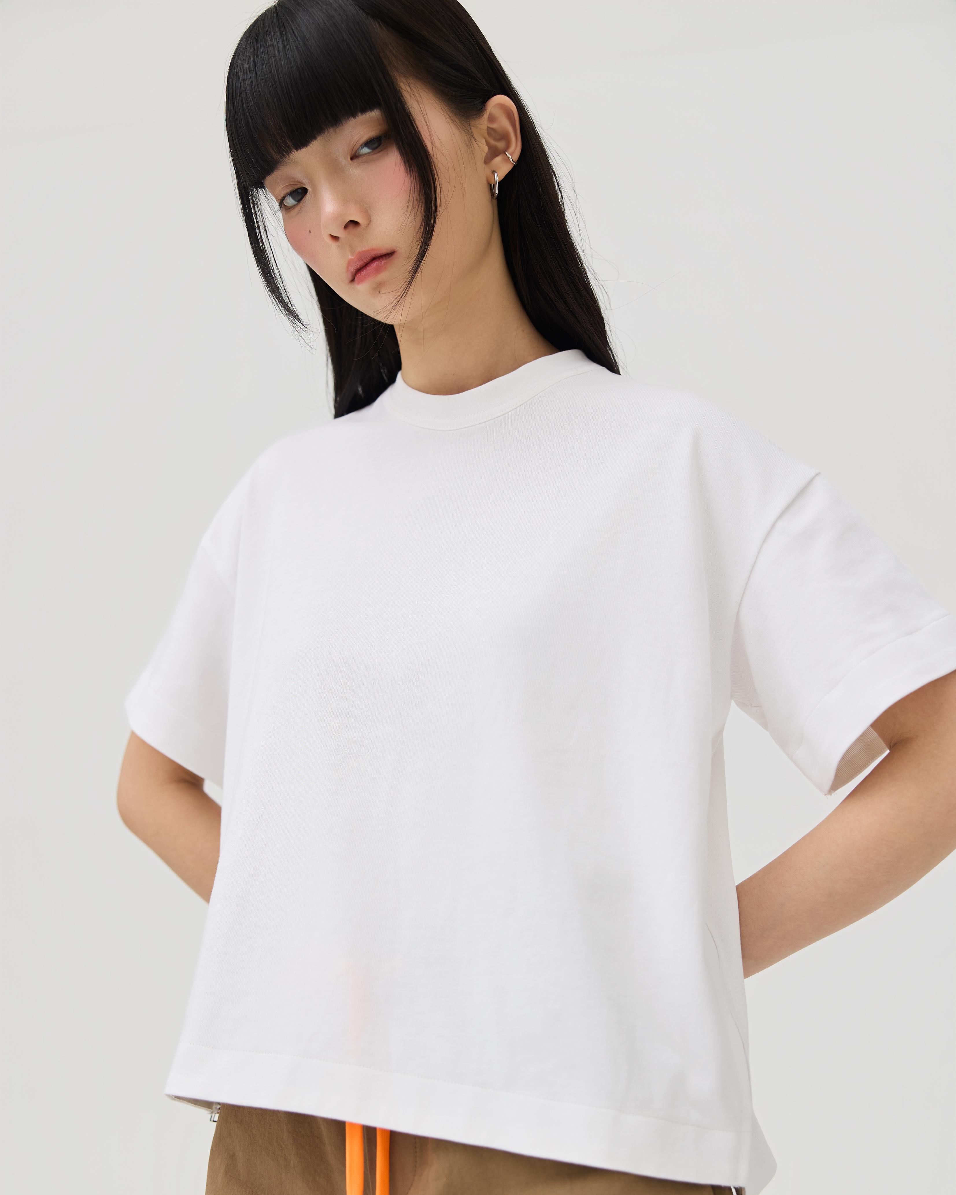 3EIGHTH | Sokko Zip Tee In Optic White