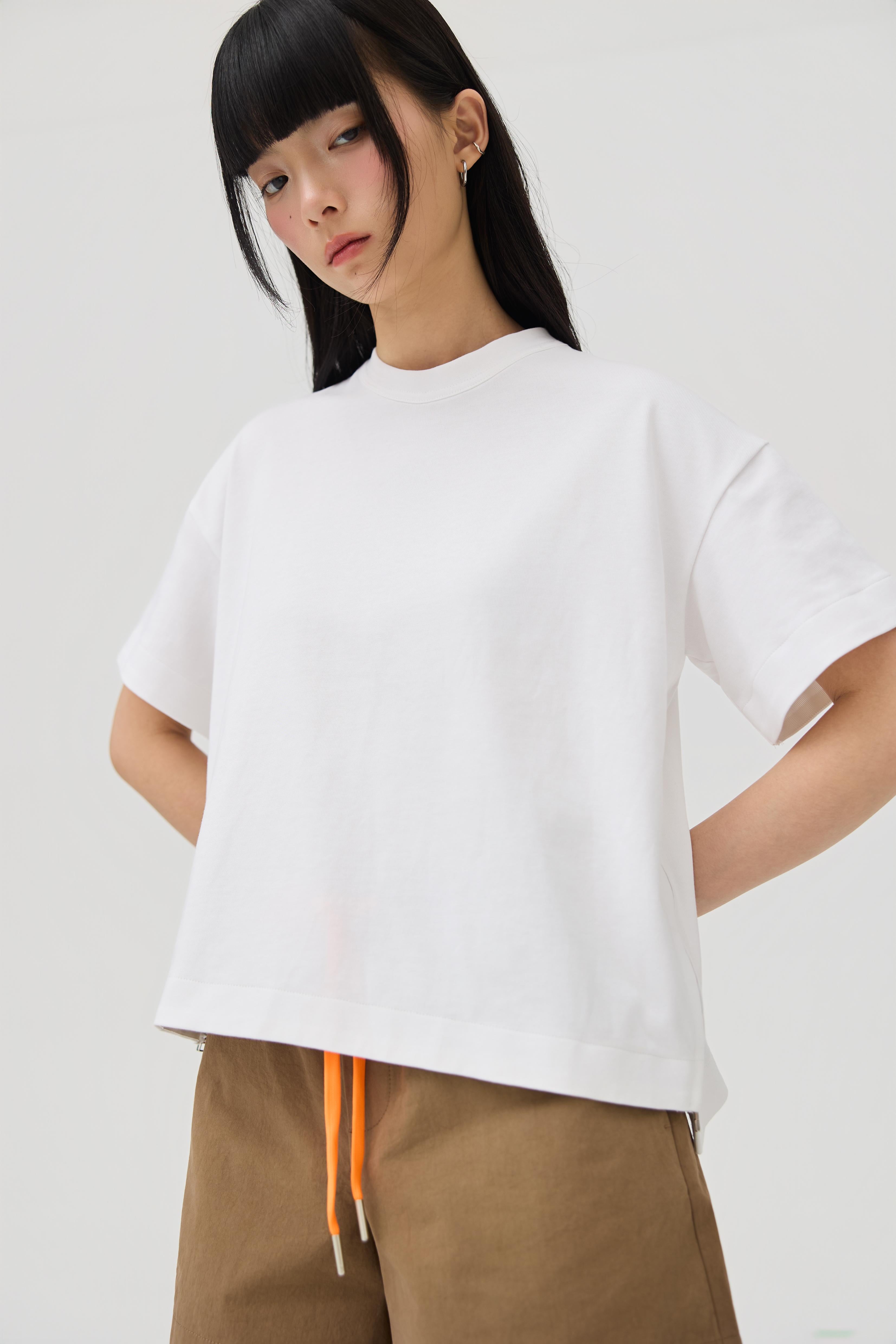 3EIGHTH | Sokko Zip Tee In Optic White