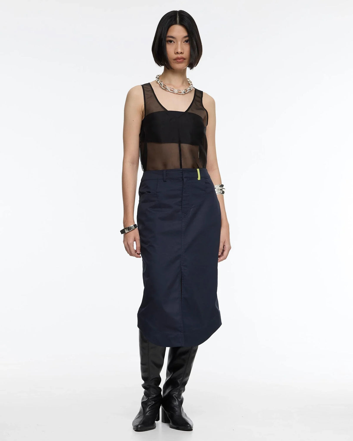 ROCK DAISY | Sira Straight Midi Organic Cotton Skirt