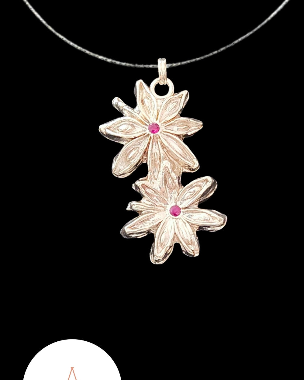 CREATIVE JEWELLERY STUDIO | Ruby, Silver Twin Star Anise Pendant Necklace by Annyun