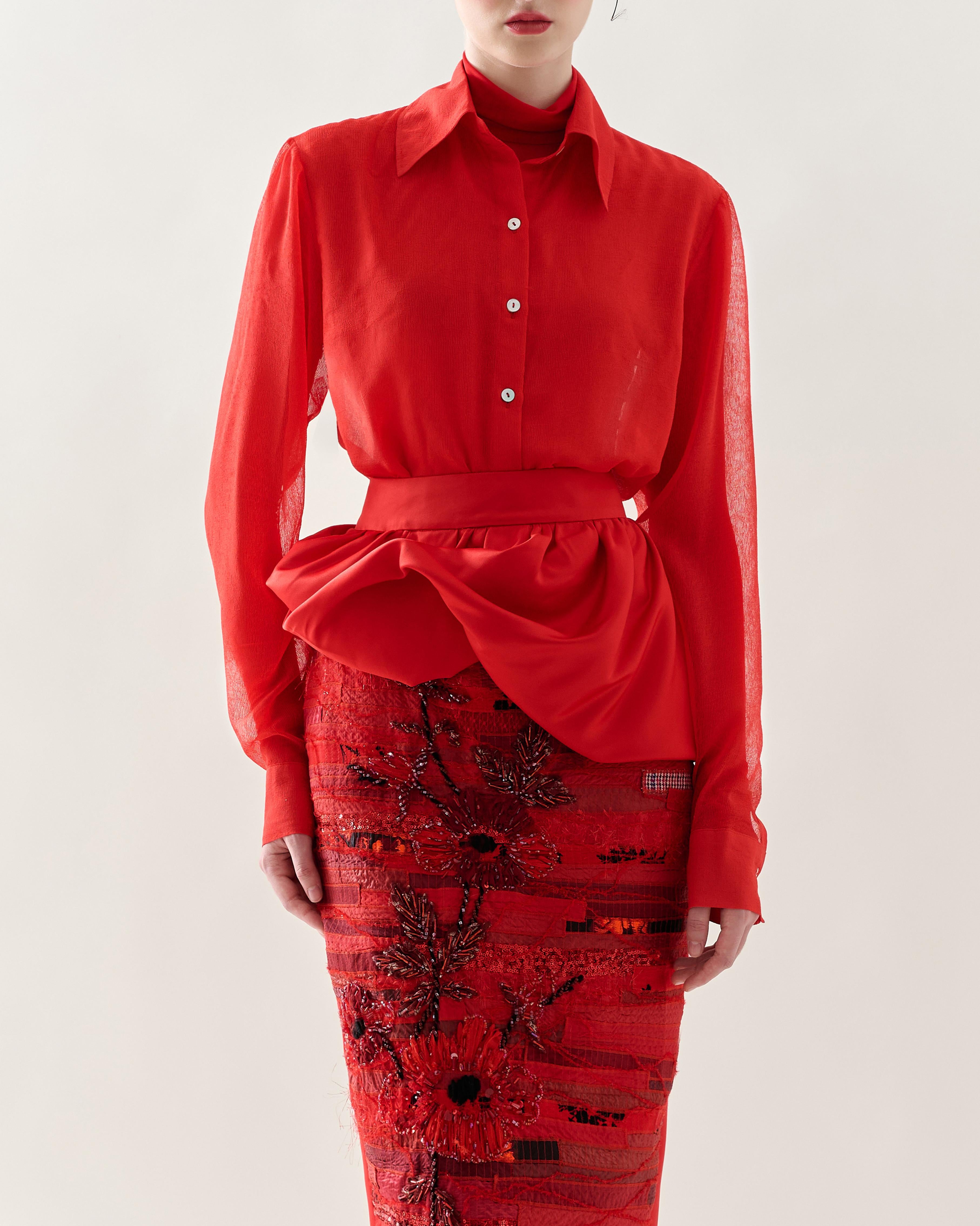 KHAAR | Scarlet Peplum Skirt