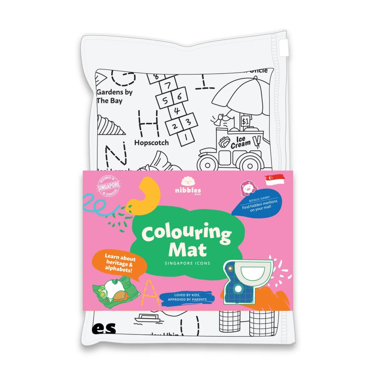 NOM | Nibbles by Nom SG Icons Silicone Colouring Mat