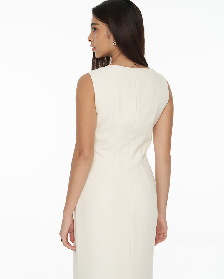 DRESSINGPAULA | Asymmetric Crepe Maxi Dress