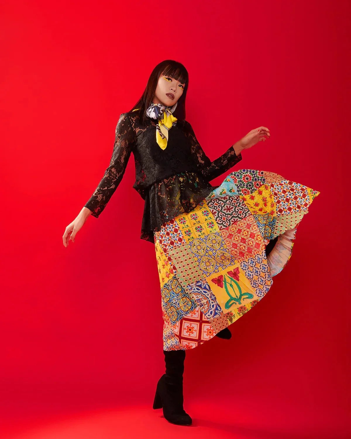 PHOTO PHACTORY | Peranakan Pleated Midi Skirt | Tuscany