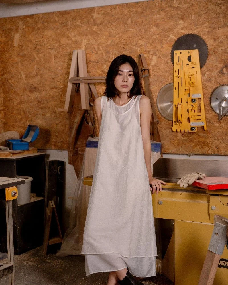 SAERO COLLECTIVE | Mok Textured Dress | White