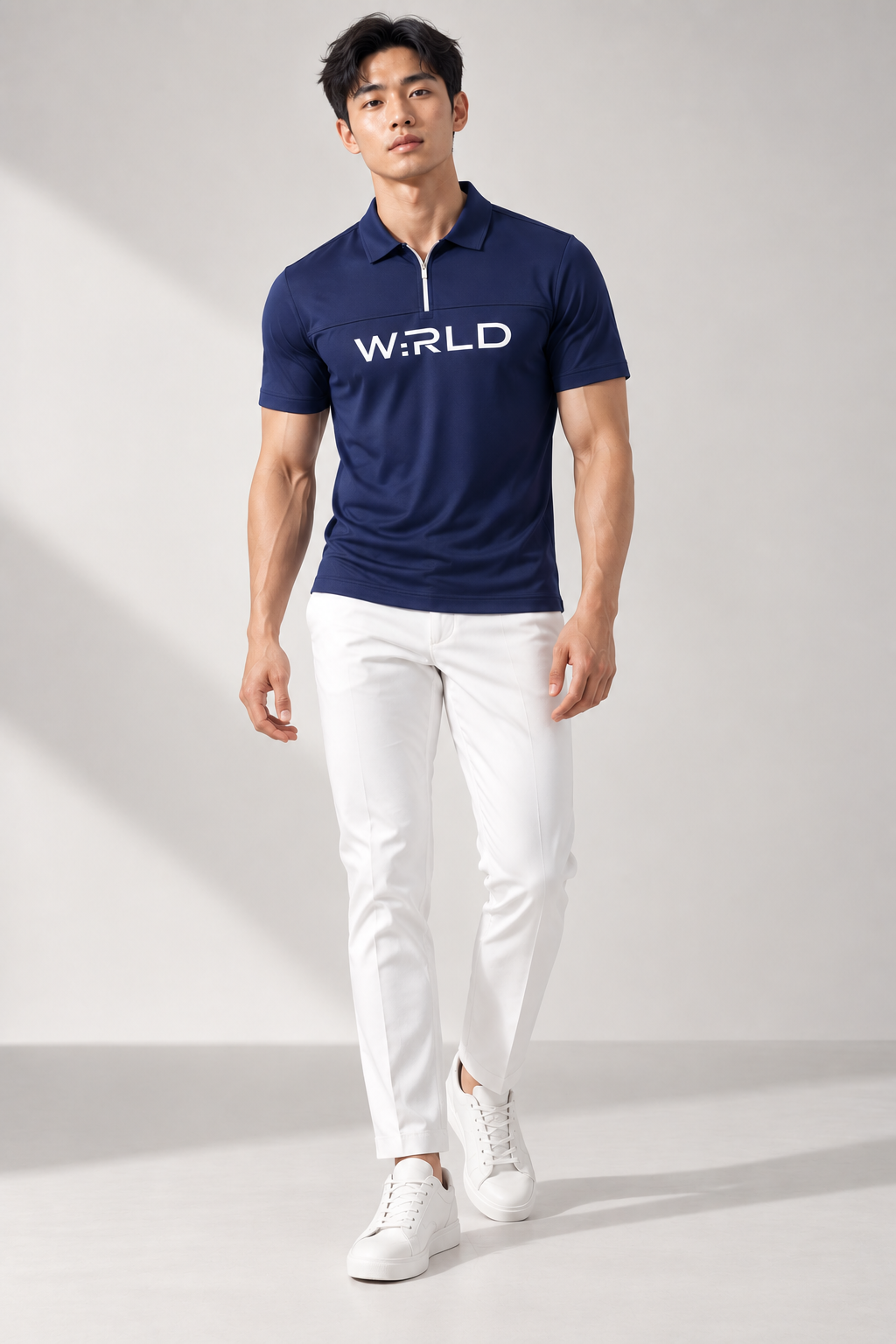 WRLD | LOGOIST ZIP POLO | BLUE