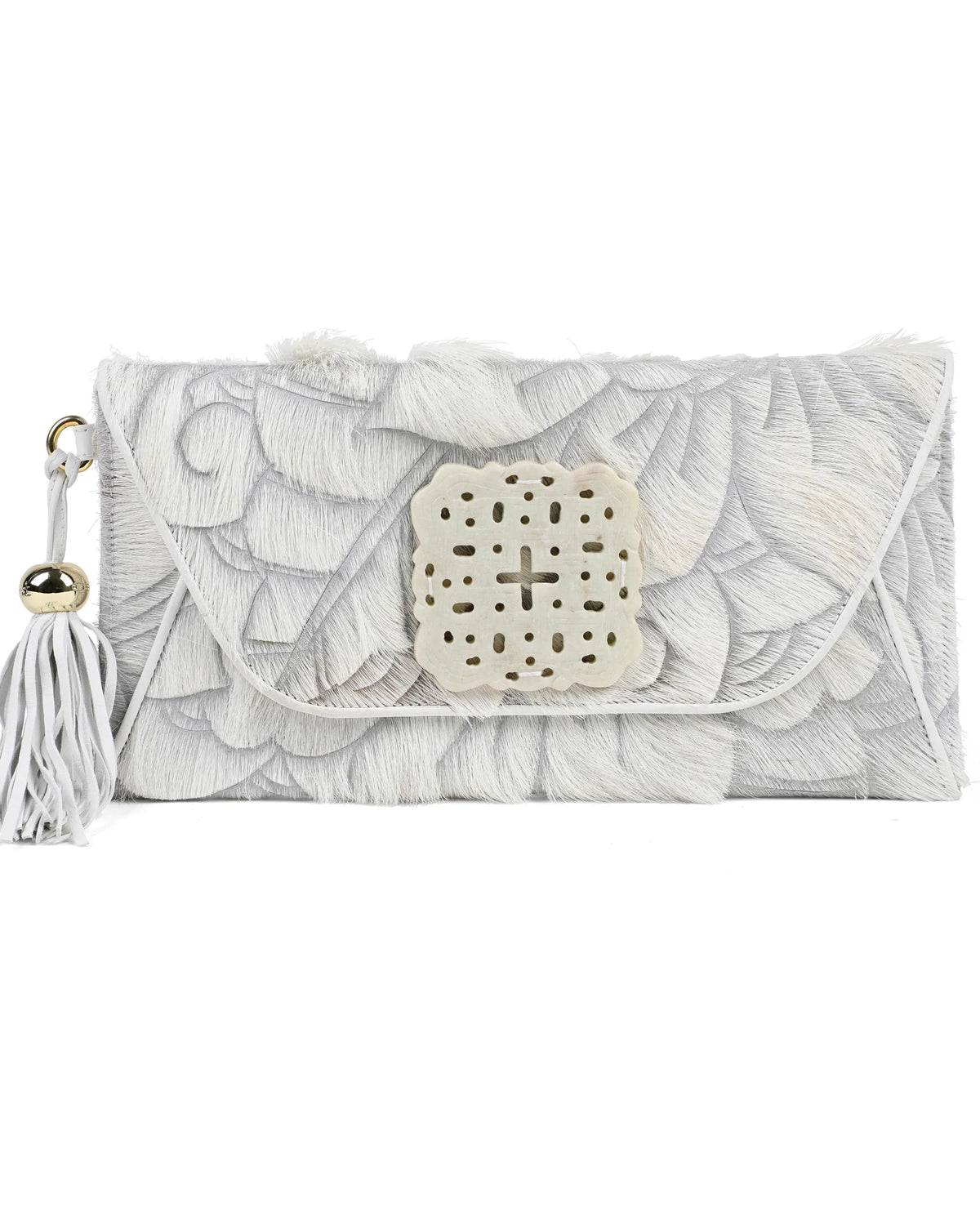 DESTI SAINT | Hand Etched Leather Envelope With Howlite Ingot