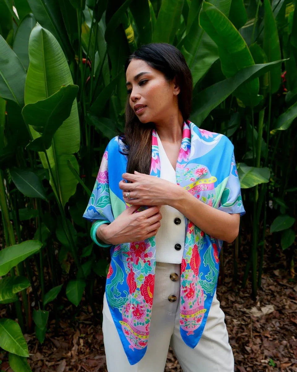 BINARY STYLE | Peranakan Bricollage Premium Silk Scarf
