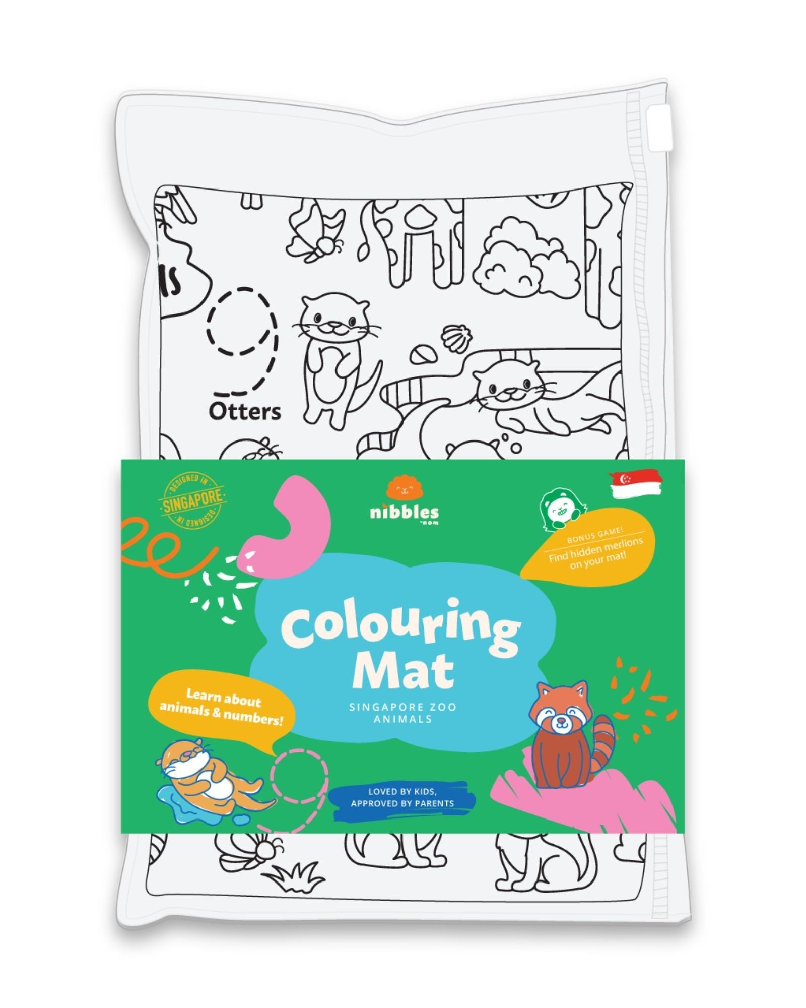 NOM | Nibbles by Nom SG Zoo Silicone Colouring Mat