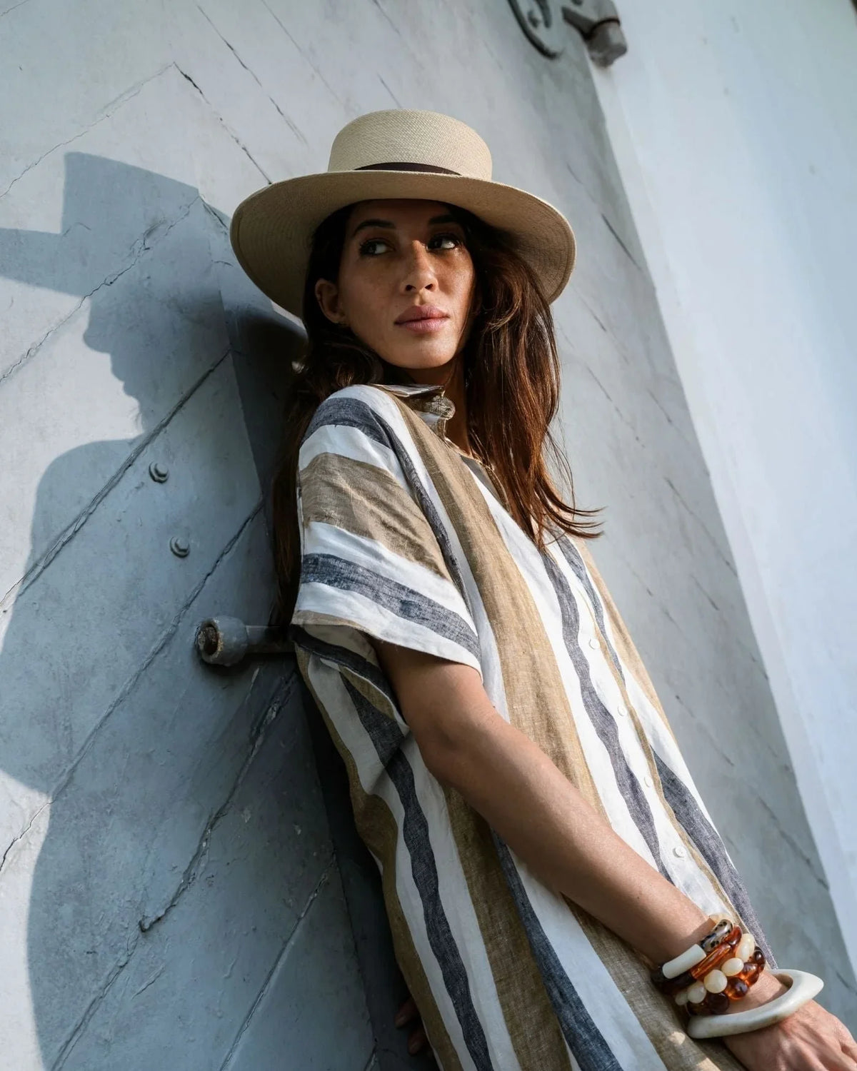 EDITION LIMITEE SINGAPORE | Shirt Dress Long | Charcoal Stripes