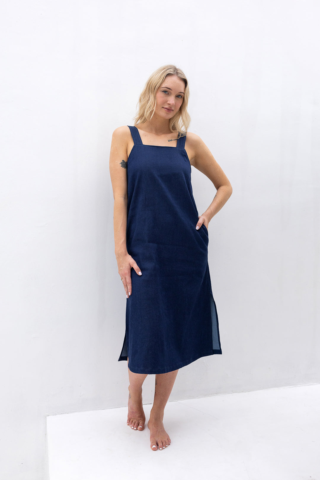 OLIVE BASICS | Rachel Reversible Denim Dress