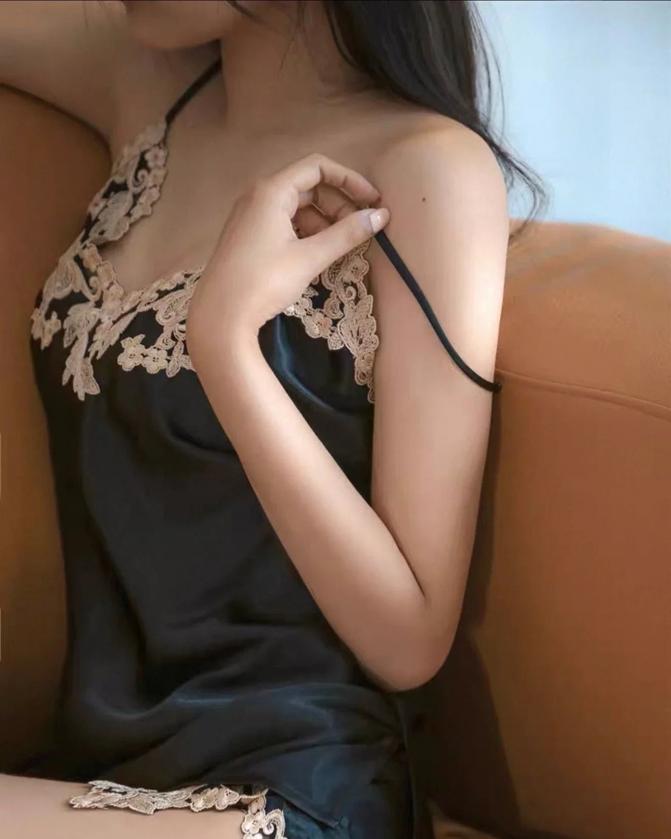 BELLS & BIRDS | Florentine Mulberry Silk Cami Set (Black)