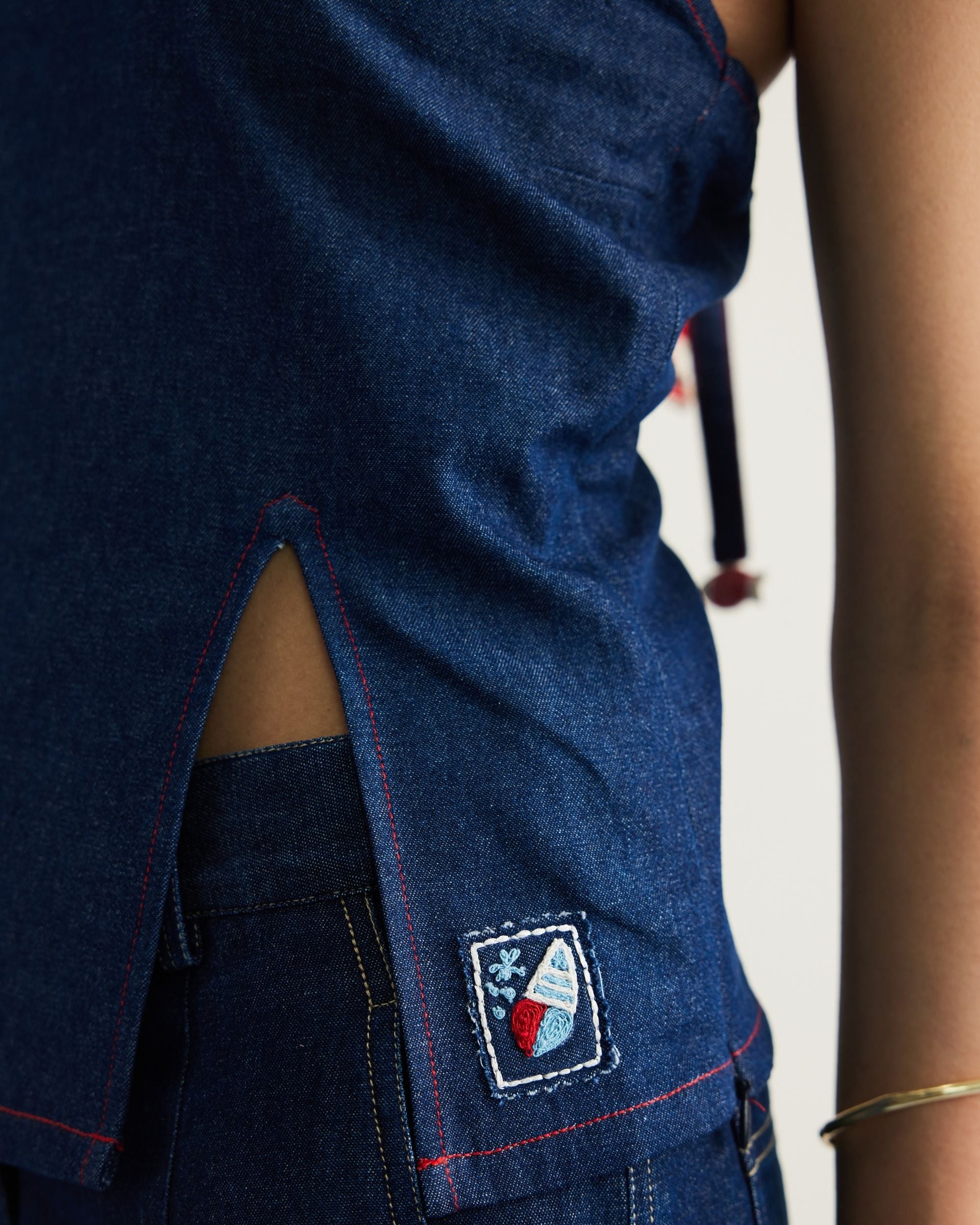 SUI | Deepwater Denim Halter Top