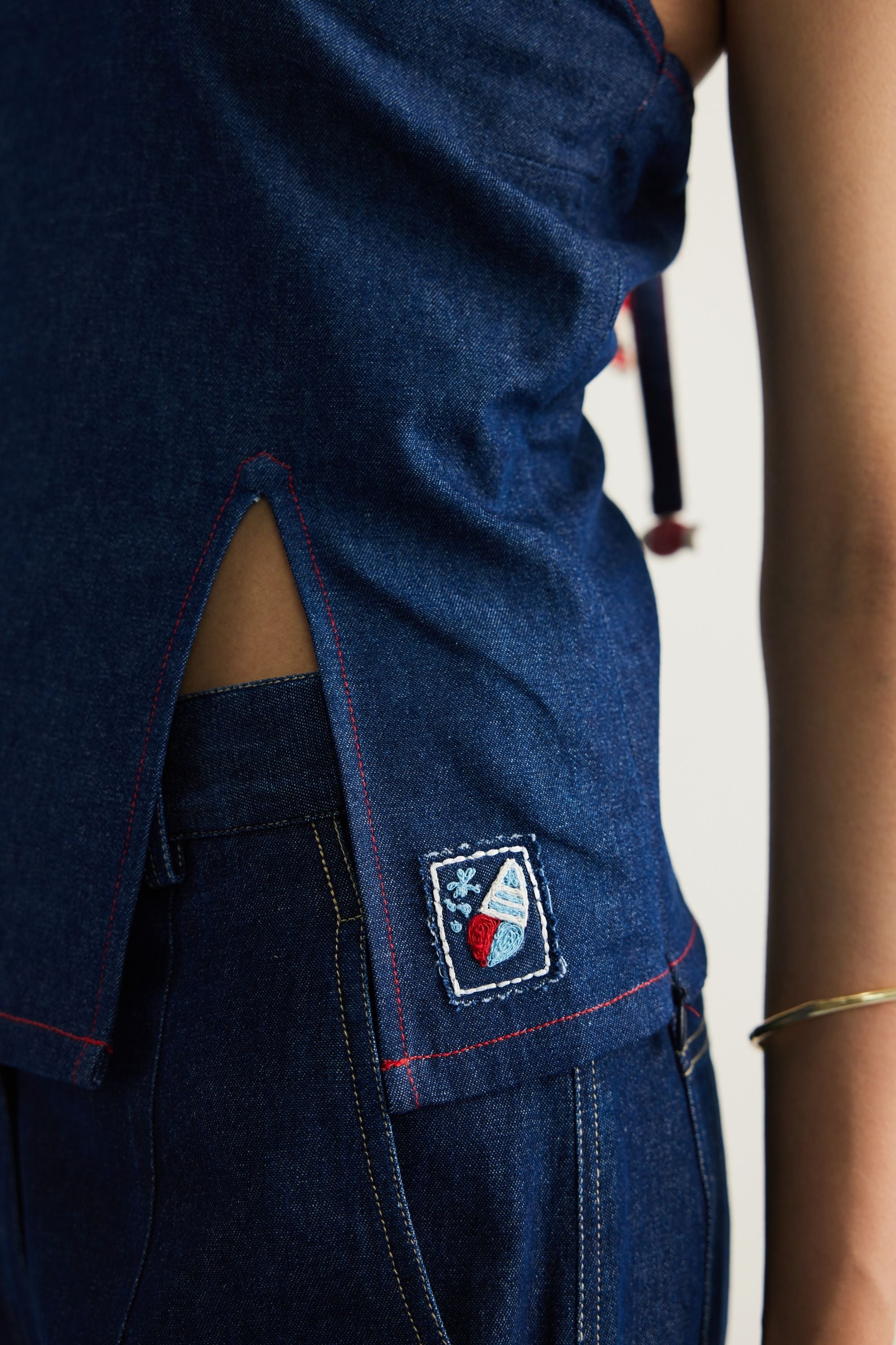 SUI | Deepwater Denim Halter Top