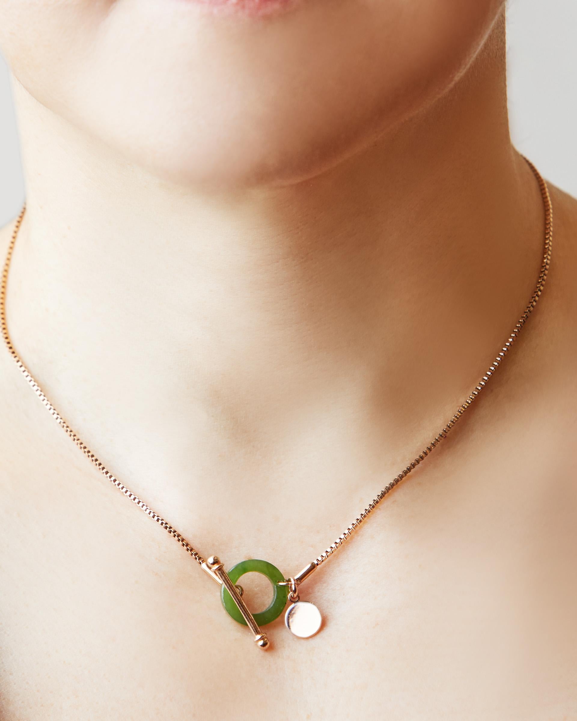 MARILYN TAN JEWELLERY | Nephrite Green Jade Toggle Pendant Necklace