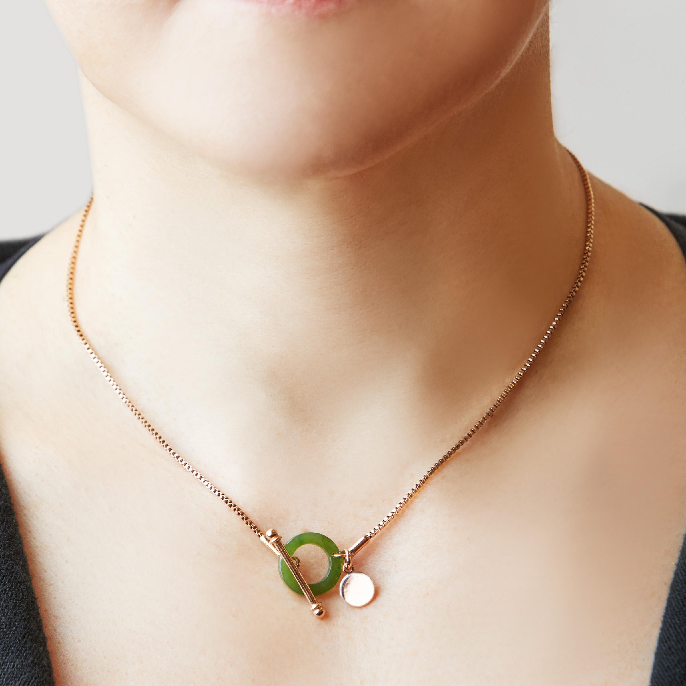 MARILYN TAN JEWELLERY | Nephrite Green Jade Toggle Pendant Necklace