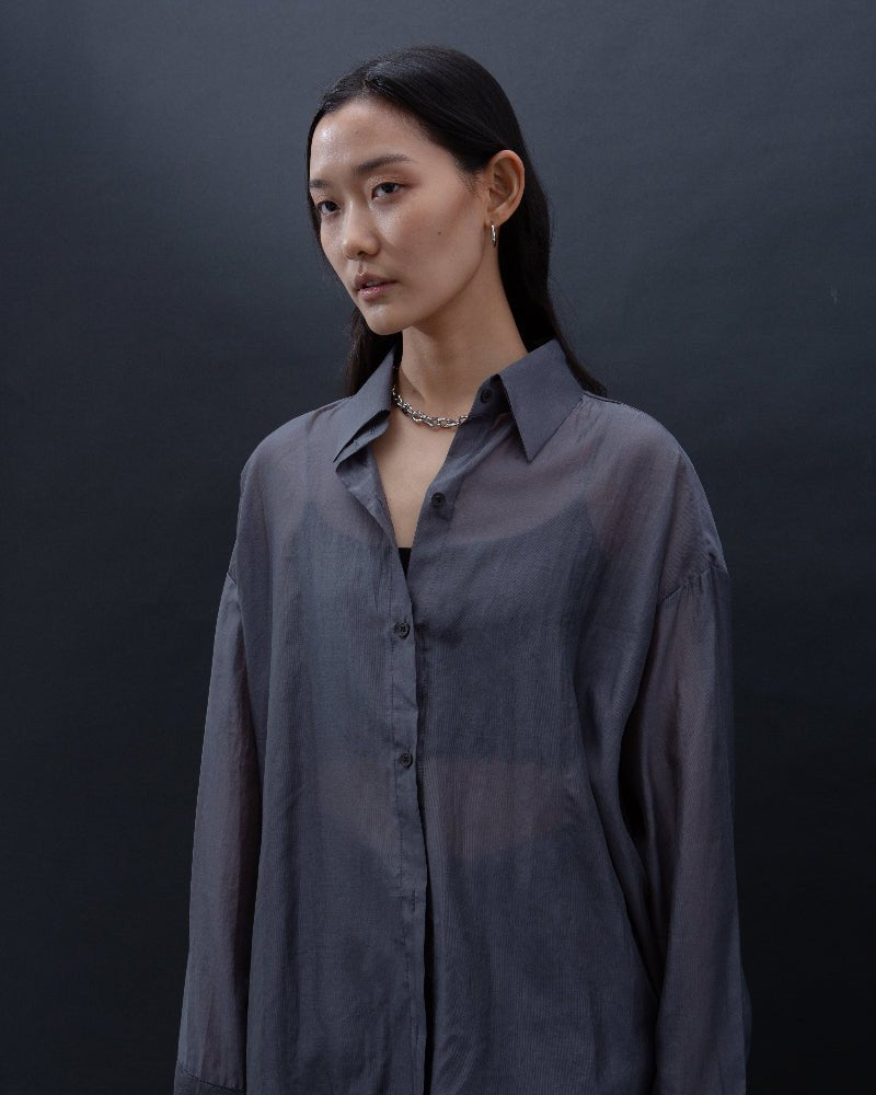 SAERO COLLECTIVE | Malgeun Tencel Shirt | Slate Grey