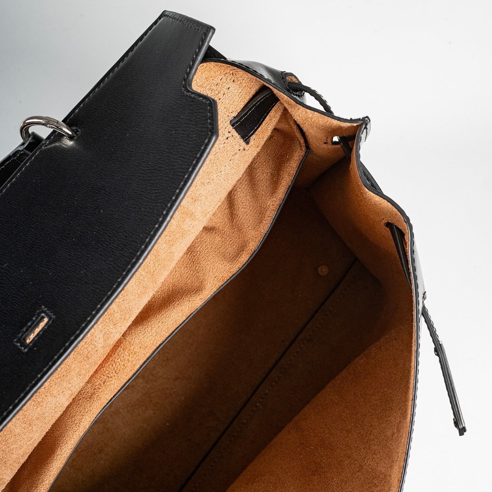 WU HAUS | Le H Lightweight Black Cow Leather Carryall (PRE-ORDER)