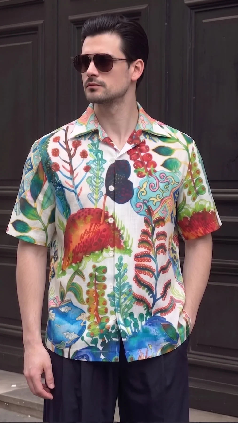 KANZI COLLECTION | Watercolor Botanical Shirt