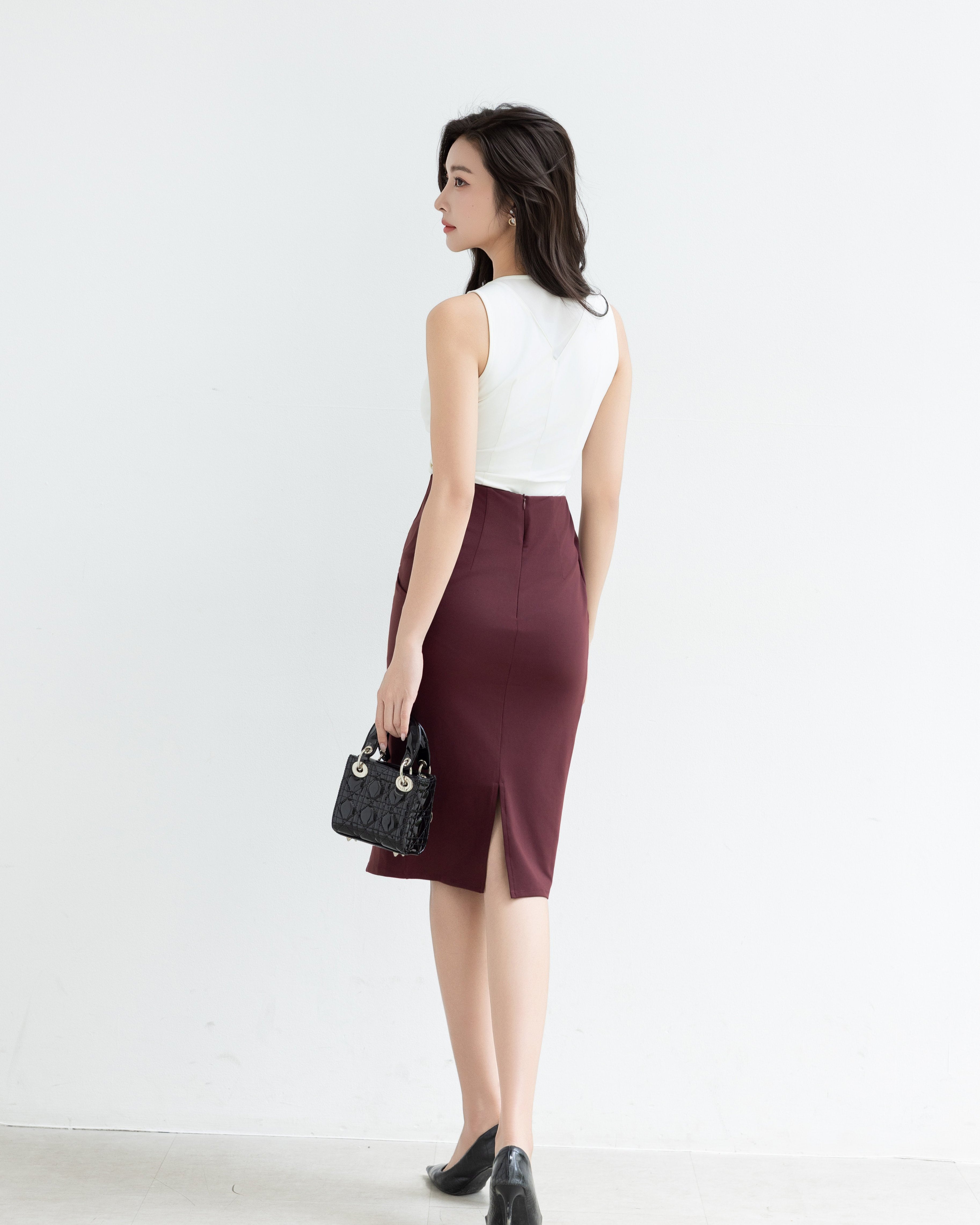 AS INTENDED | MAVE Pencil Skirt | Red Wine