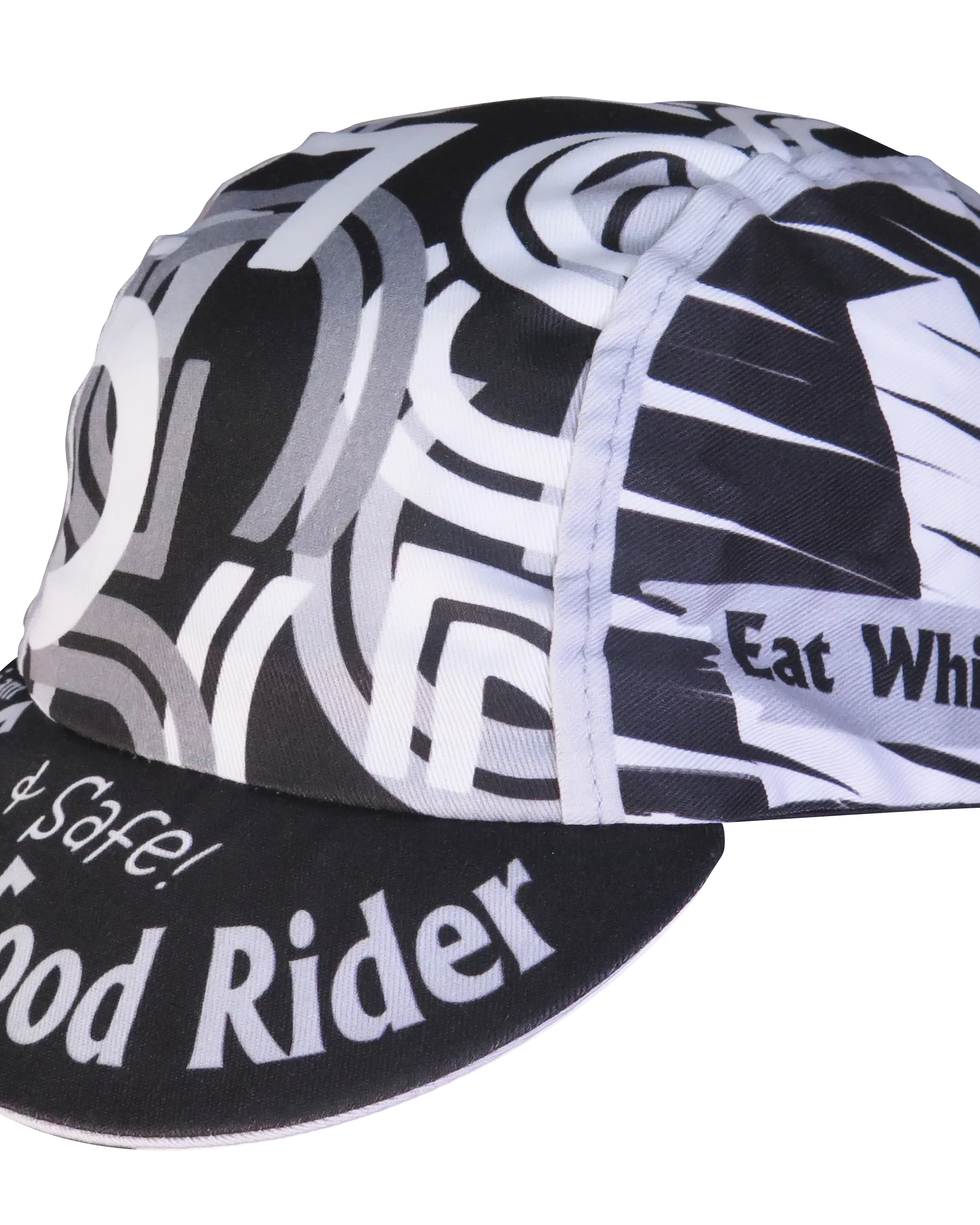 A DESIGN BY TAKACHYA | Cycling Cap - I Am Fast Food Rider (Greyscale)