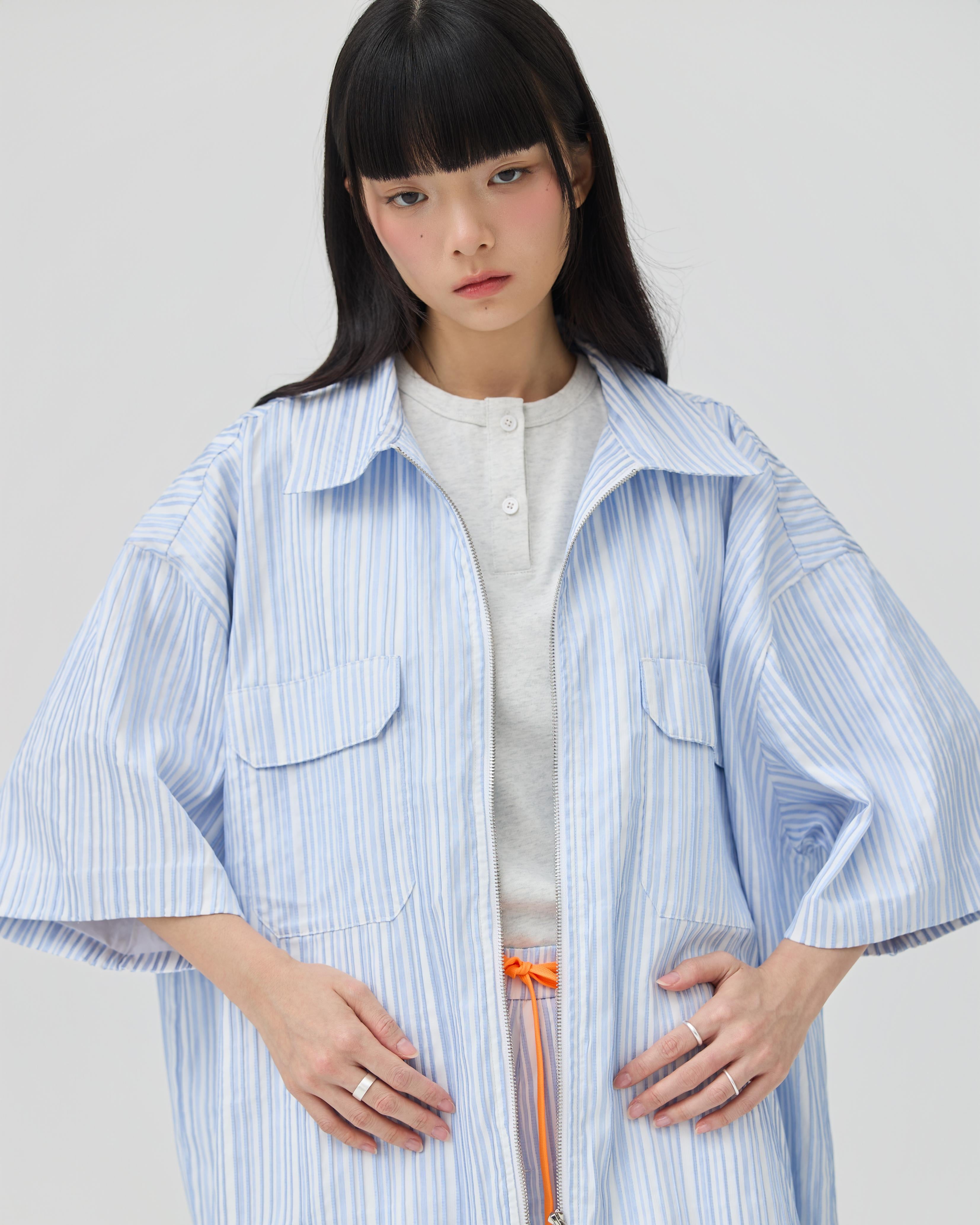 3EIGHTH | Fuwa Jacket In Blue Seersucker