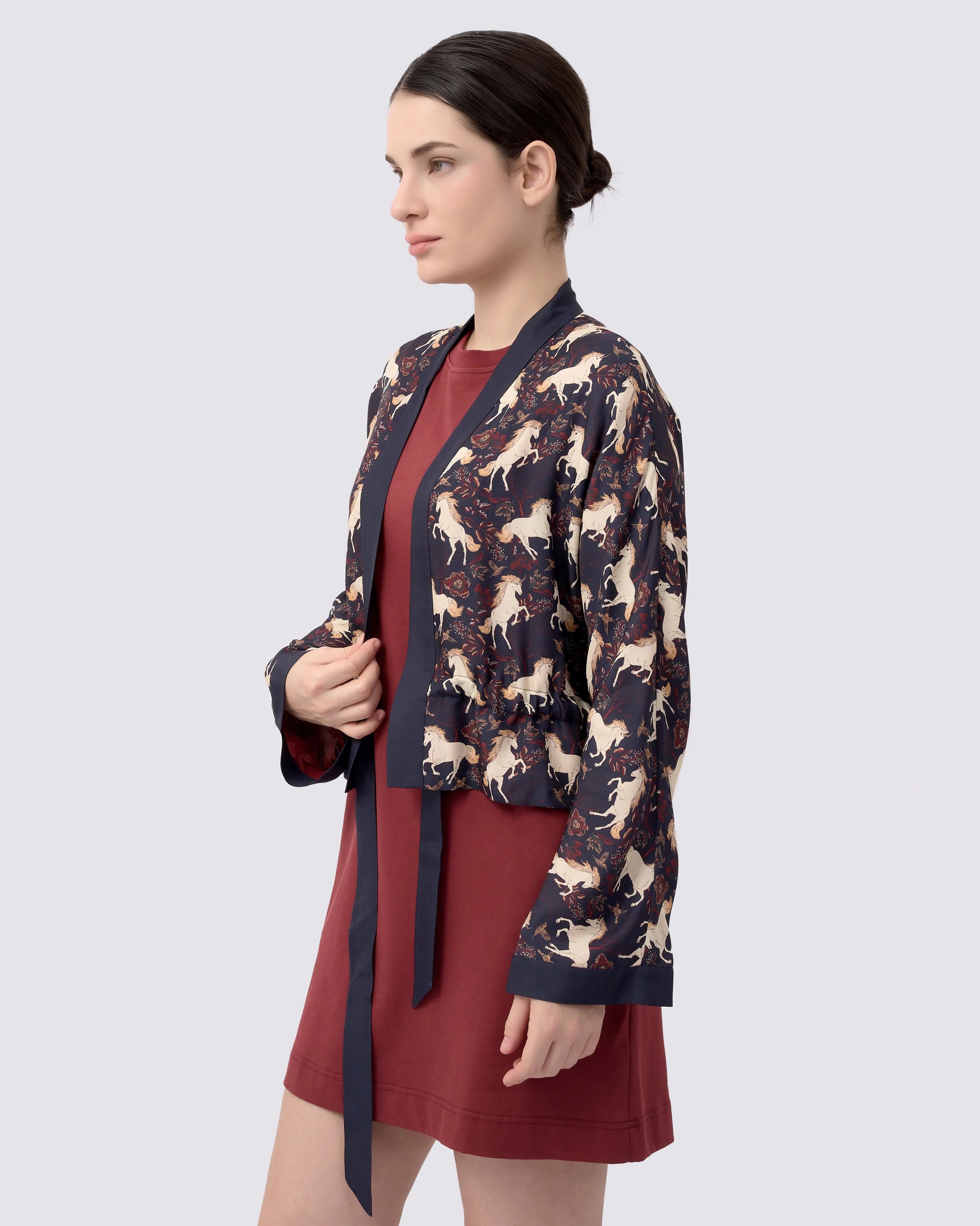 STUDIO QILING | Unicorn Midnight Reversible Cropped Kimono