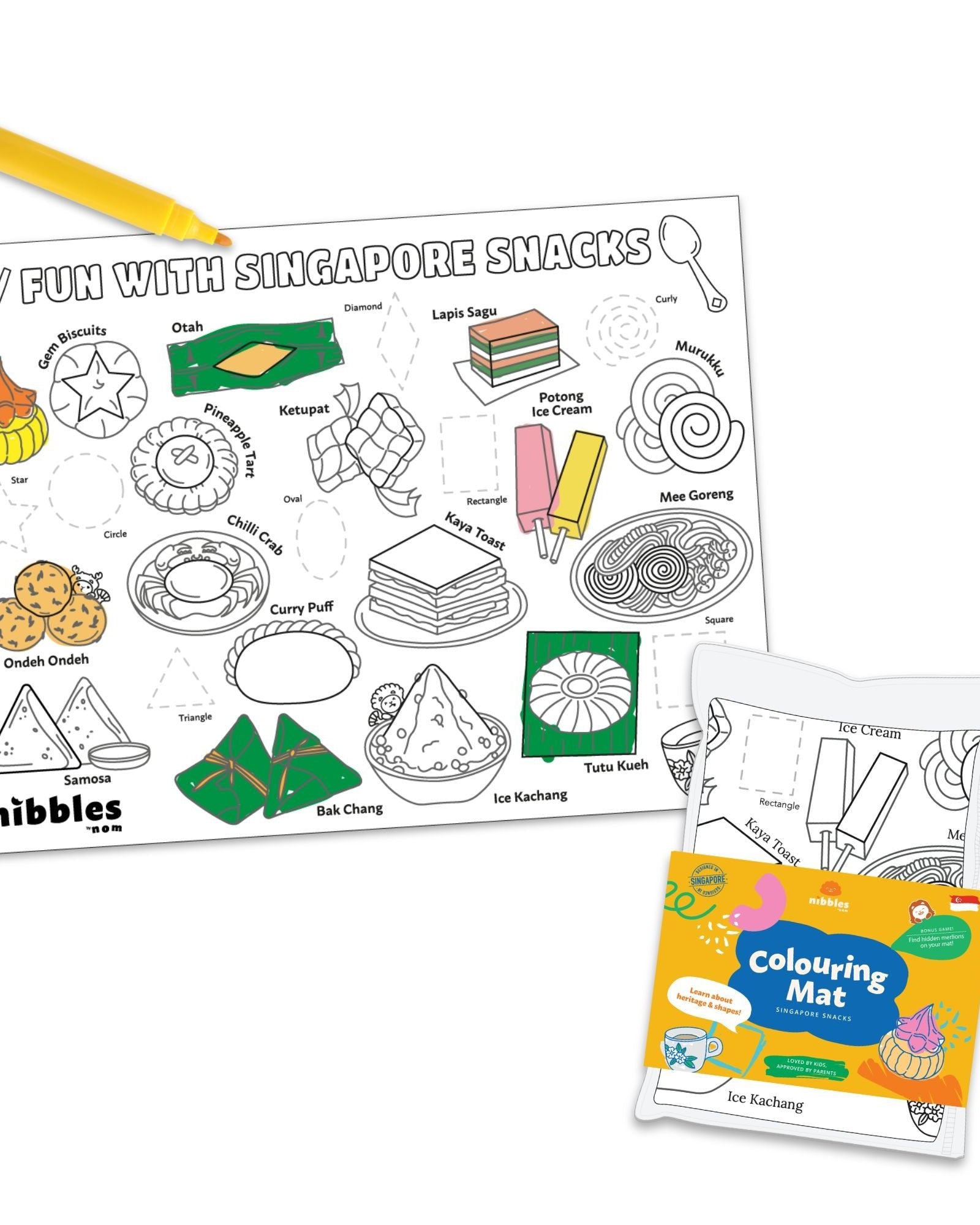 NOM | Nibbles by Nom SG Snacks Silicone Colouring Mat