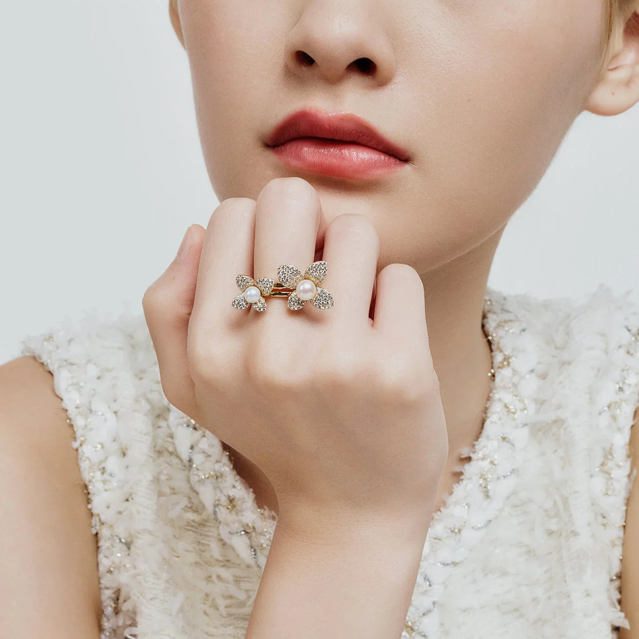 PEARLY LUSTRE | Top Grade Freshwater Pearl Rings WR00293 | BLOOM