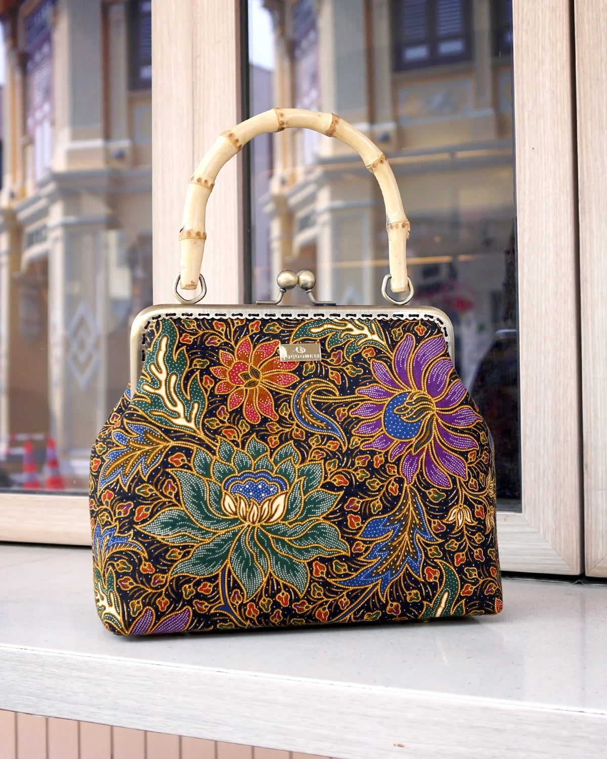 COCOONESE | Bamboo Top Handle Bag - Moonlit Garden