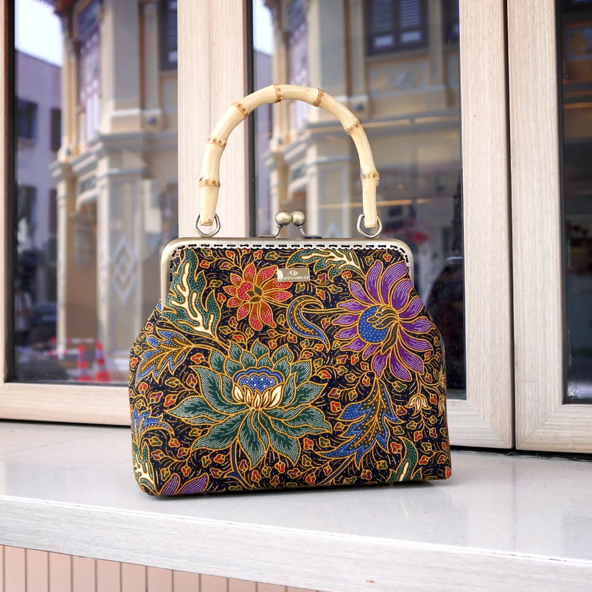 COCOONESE | Bamboo Top Handle Bag - Moonlit Garden