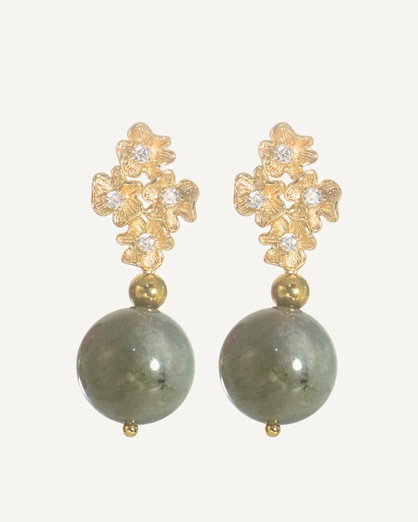THE ANTECEDANT STORE | E - Statement Labradorite Floral Earrings