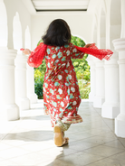 NIMBU | Reet Red Angarkha Anarkali With Pants