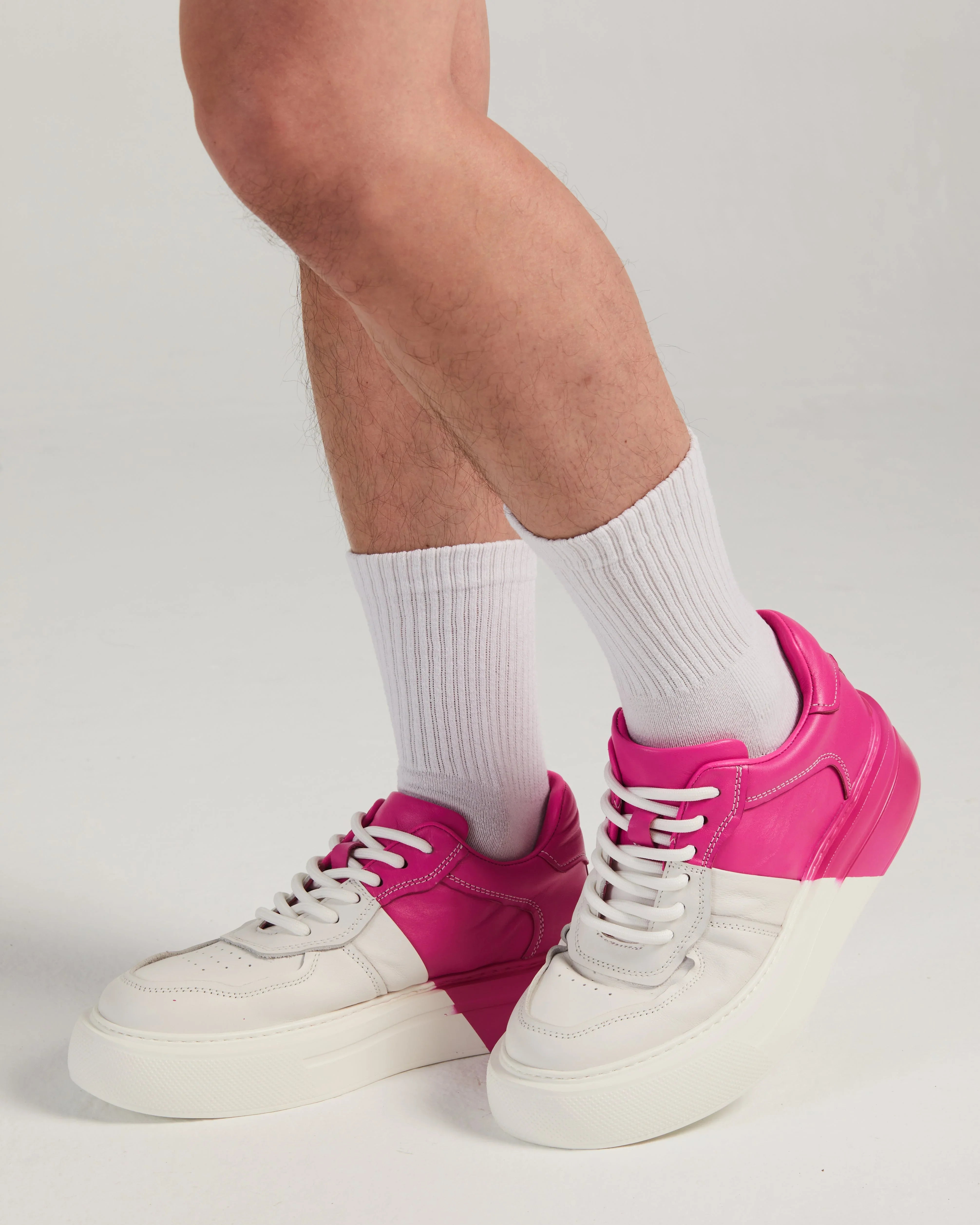 PROJECTWEAR | Fergie Dual Colour Leather Sneaker Pink