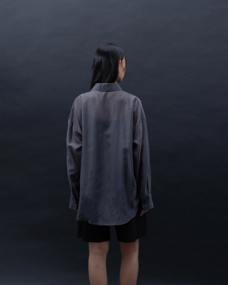 SAERO COLLECTIVE | Malgeun Tencel Shirt | Slate Grey