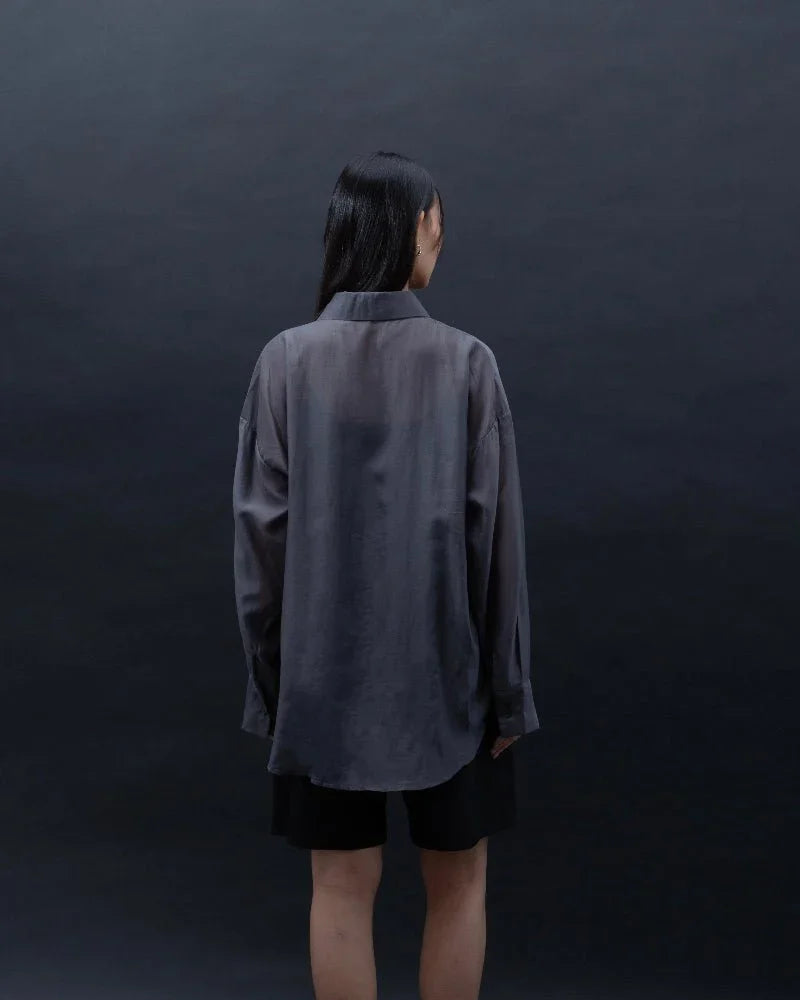 SAERO COLLECTIVE | Malgeun Tencel Shirt | Slate Grey