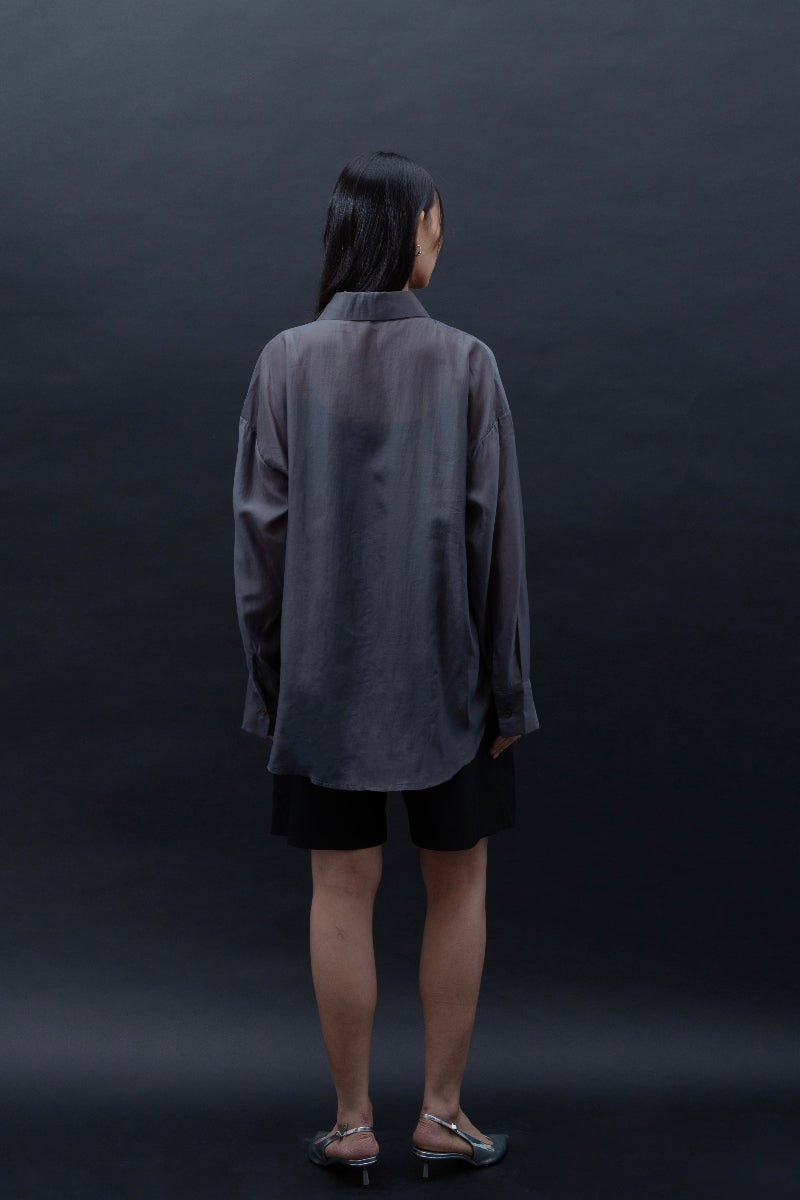 SAERO COLLECTIVE | Malgeun Tencel Shirt | Slate Grey