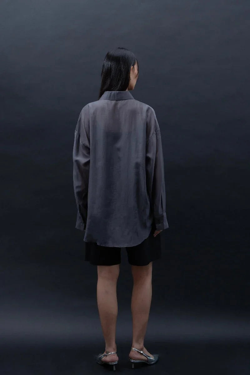 SAERO COLLECTIVE | Malgeun Tencel Shirt | Slate Grey