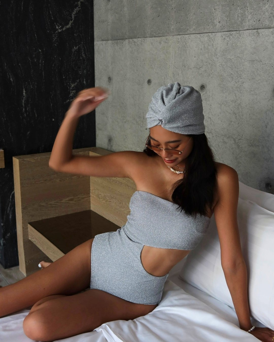 HÁI THE LABEL | Stardust | Strapless Cut-Off One Piece 2024 | Starry White