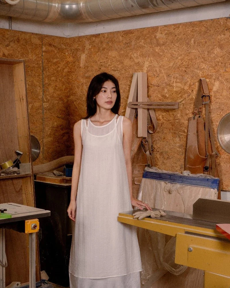 SAERO COLLECTIVE | Mok Textured Dress | White