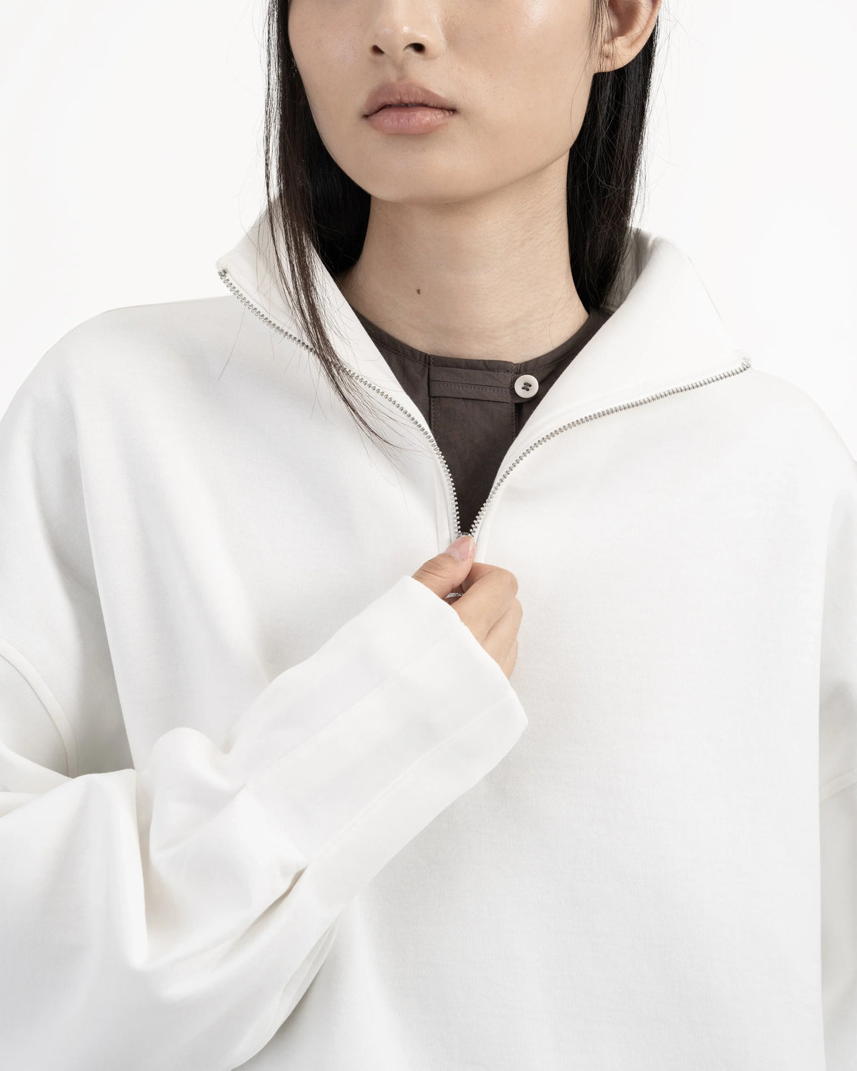 GRAYE | Quarter Zip Pullover - White